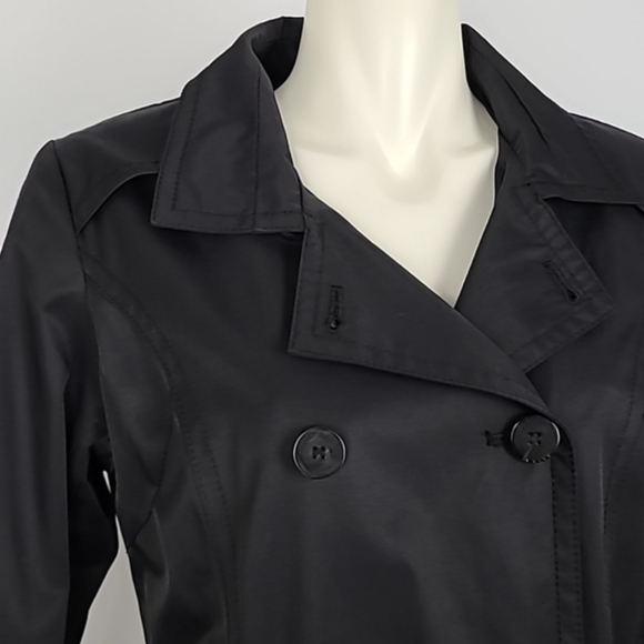 Hilary Radley Fit & Flare Trench Coat Black Size Small - Picture 4 of 16